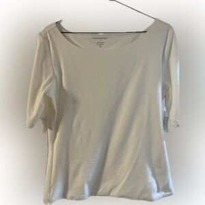 Banana Republic Women's White 3/4 Sleeve Tee